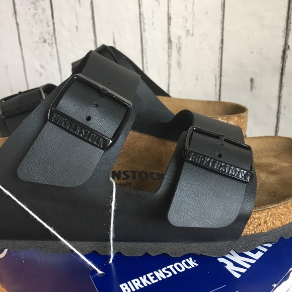 Birkenstock Arizona Black Leather Slides Sandals - Picture 5 of 7